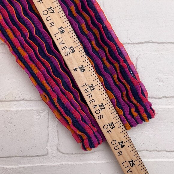 Jo Matthews Top Women Lg Pink Orange Ruffle Stripe Surfer‎ Resort 60s USA - Picture 10 of 13